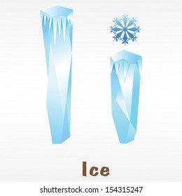 The letter I made from ice
