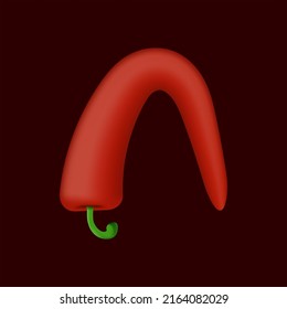 Una carta hecha con pimienta de chile rojo. Típica orgánica vectorial vegetal aislada para elementos de diseño de granja, menú de restaurante y más