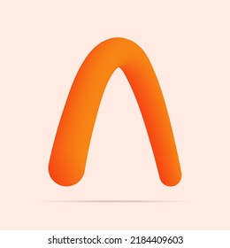 A letter made of shinny orange color design. Vector isolated font for bright logo, poster, headline, etc.