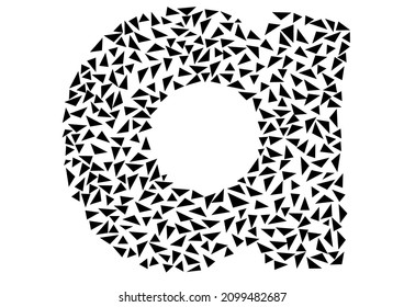 Letter A made up of small triangles