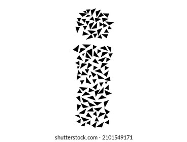Letter I made up of small triangles