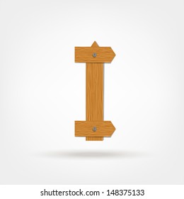 Letter made from wooden boards for your design