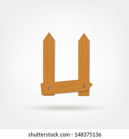 Letter made from wooden boards for your design