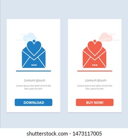 Letter, Mail, Card, Love Letter, Love  Blue and Red Download and Buy Now web Widget Card Template
