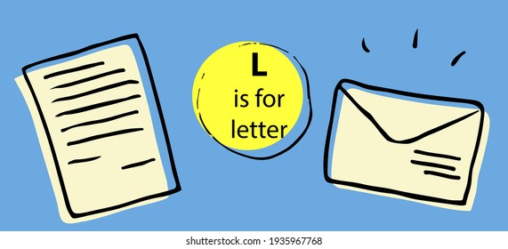 Letter Mail, Contact, Message, Or Envelope. Hand Drawn Doodle Style Somple Vector Illustration