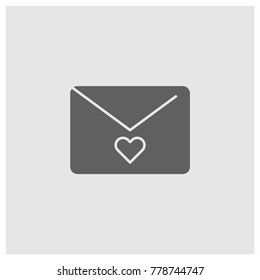 Letter, mail with heart vector icon.