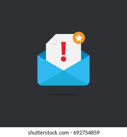 letter mail icon, vector illustration. Flat design style