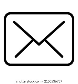 Signo de correo de carta Icono plano aislado en fondo blanco