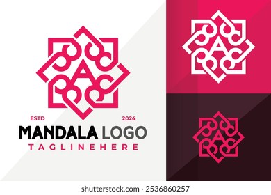 Letter A Mandala Logo Icon Vector Design. Creative simple logos designs illustration