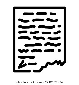 Brief, Manuskript oder historisches Dokumentmuseum zeigen Zeilensymbol Vektorgrafik. Ausstellungsschild für Brief, Manuskript oder historisches Dokumentmuseum. isoliertes Kontursymbol