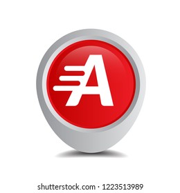 letter A and map pin. logo concept. Designed for your web site design, logo, app, UI