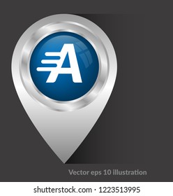letter A and map pin. logo concept. Designed for your web site design, logo, app, UI