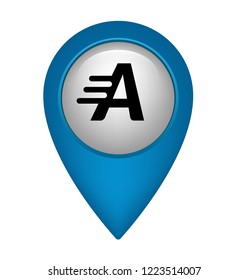 letter A and map pin. logo concept. Designed for your web site design, logo, app, UI