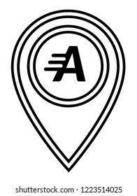 letter A and map pin. logo concept. Designed for your web site design, logo, app, UI