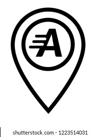 letter A and map pin. logo concept. Designed for your web site design, logo, app, UI
