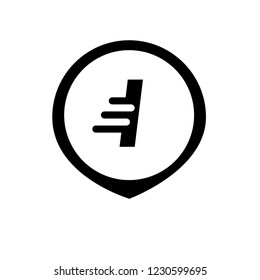 letter I and map pin. logo concept. Designed for your web site design, logo, app, UI