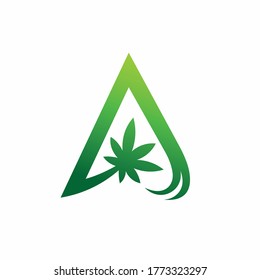 Letter A Marijuana logo design