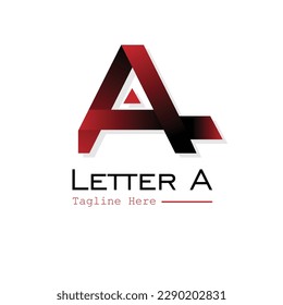 A letter mark alphabet initials based logo with abstract A design and dummy text on white background.