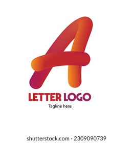 A letter mark alphabet initials based logo with abstract A design and dummy text on white background.