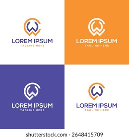 Buchstabenzeichen CW Logo Design modernes Minimalkonzept