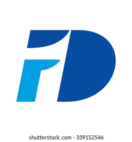 letter mark d, f, and 1. logo vector.