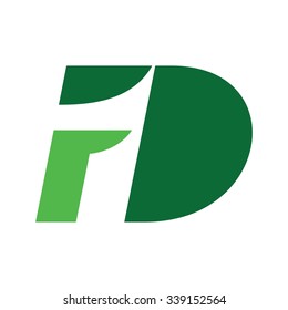 letter mark d, f, and 1. logo vector.