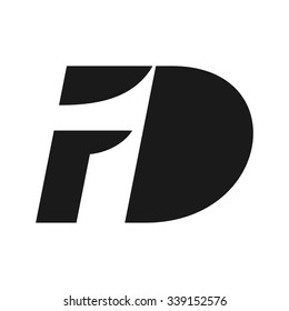 letter mark d, f, and 1. logo vector.