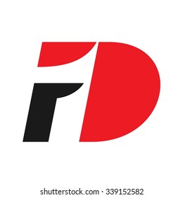 letter mark d, f, and 1. logo vector.