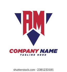 AM letter mark logo design concept