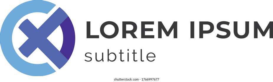 Letter mark logotype for c x p letter combination. Company logo vector design  