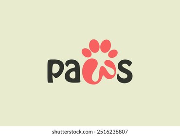 conceito de logotipo de marca de letra paw