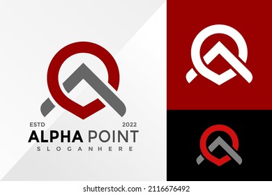 Letter A Mark Point Logo Design Vector illustration template