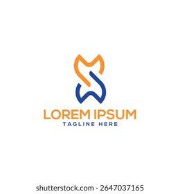 letter mark SM logo design modern minimal geometric monogram creative  concept