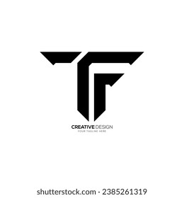 Marca de letra TF marca de logotipo de forma única moderna y elegante