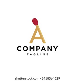 
Letter A Match Stick logo icon vector template.eps