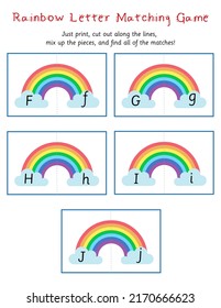 Letter matching game, uppercase and lowercase worksheet, alphabet activity for preschool and kindergarten, puzzles for kids, letter recognition