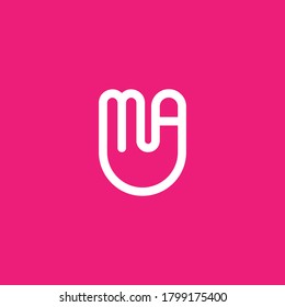 Letter MAU M A U Hand Logo design vector