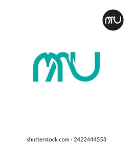 Diseño de logotipo de monograma de carta MAU