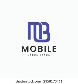Letter MB abstract bold linear logo design vector icon illustration