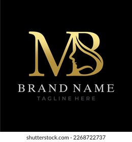 Letter MB Beauty Face Initial Logo Design