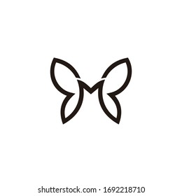 letter mb butterfly symbol geometric line logo vector