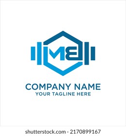 Letter MB hexagon logo design vector template with modern, geometric, and professional style. Perfect for business branding, corporate identity, initials monogram, and digital creative icons.