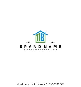 letter mb home logo design vector template