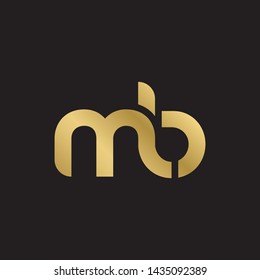 Letter mb linked lowercase logo design template elements. Gold letter Isolated on black  background. Suitable for business, consulting group company.