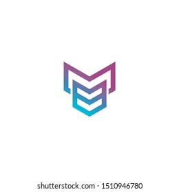 Letter MB logo with arrow shape icon design company. MB logo illustration vector template.