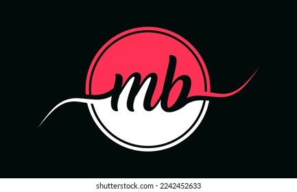 Letter MB logo with circle shape vector illustration.