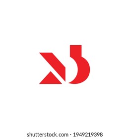 letter mb simple geometric unique design logo vector