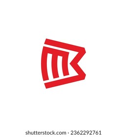 letter mb simple stripes geometric simple logo vector 