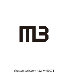 Letter MB square connect geometric symbol simple logo vector