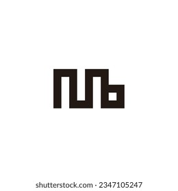 Letra Mb símbolo geométrico cuadrado simple vector logo
